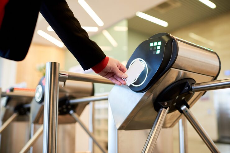 businesswoman passing turnstile 236854 5627